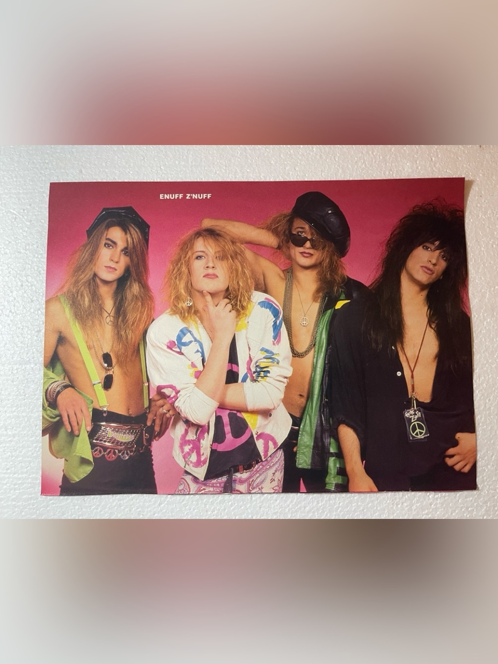 Enuff Z'Nuff 80s Band Pinup - Pink Background